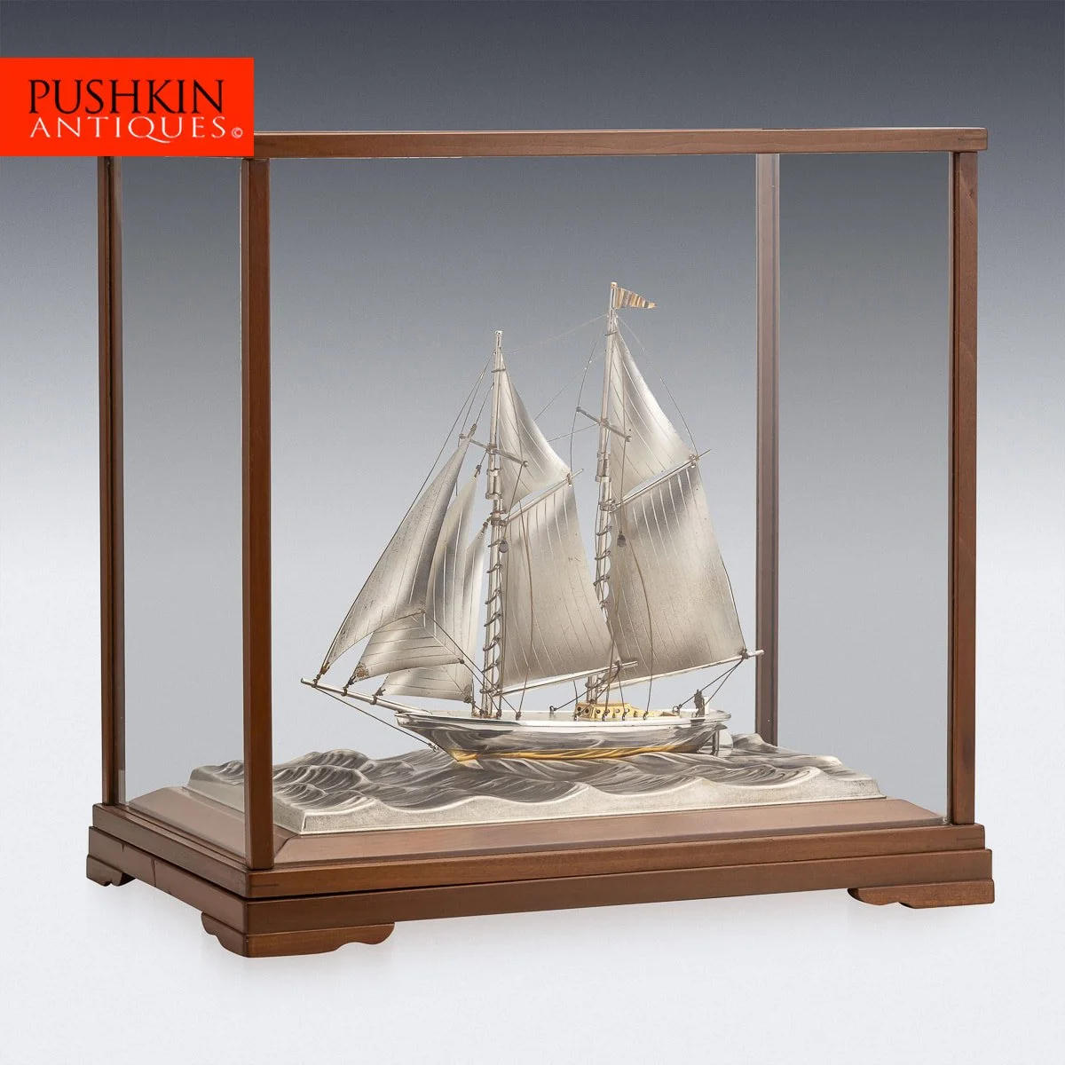 MID 20thC JAPANESE 950 SILVER YACHT BY SEKI TAKEHIKO — Pushkin's